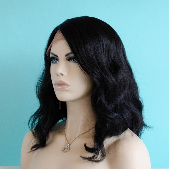 Color #1B Black Wavy Lace Front Wig - Picture 2 of 7